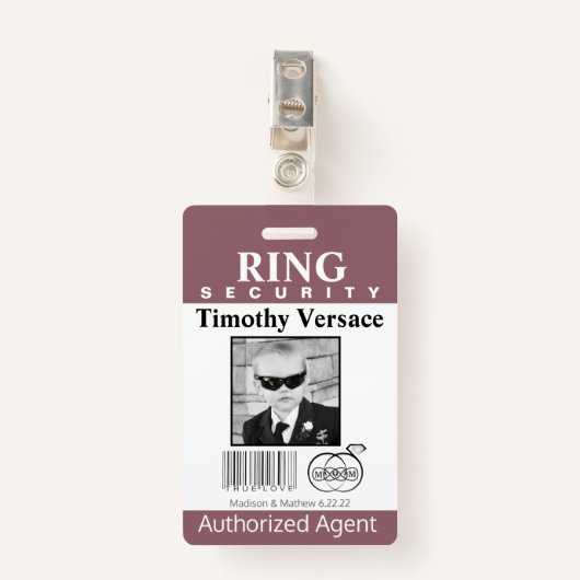 Hawthorn Roos Ring Bearer Security Badge (Voorkant met clip)