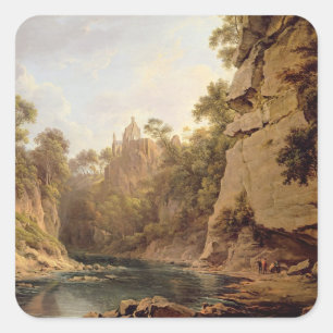 Hawthornden Castle, nabij Edinburgh, c.1820-22 (ol Vierkante Sticker