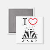 Hawthorne Airport Runway 25 - Square Magnet (Voorkant / Achterkant)