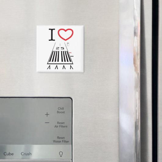 Hawthorne Airport Runway 25 - Square Magnet (Insitu (Koelkast))