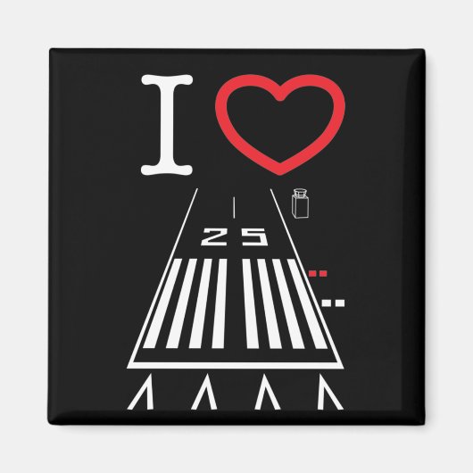 Hawthorne Airport Runway 25 - Square Magnet (Voorkant)