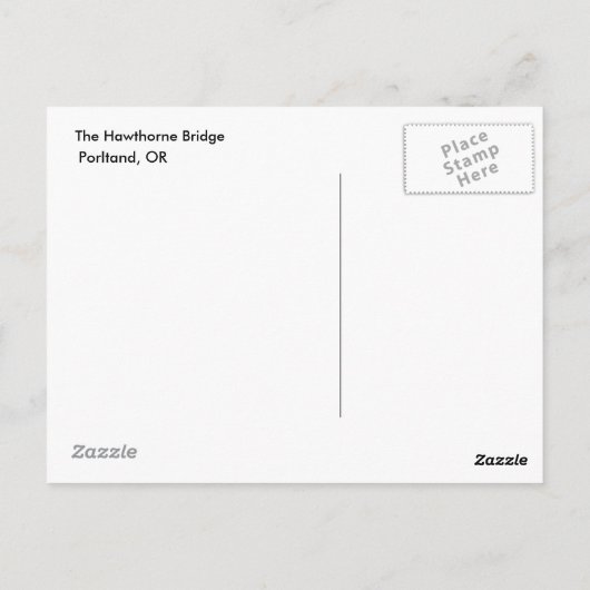 Hawthorne Bridge Briefkaart (Achterkant)