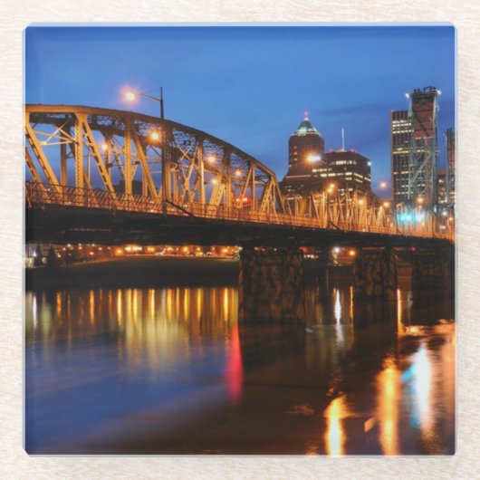 Hawthorne Bridge Glazen Onderzetter (Voorkant)