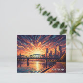 Hawthorne Bridge Portland Oregon Briefkaart (Staand voorkant)