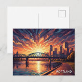 Hawthorne Bridge Portland Oregon Briefkaart (Voorkant / Achterkant)