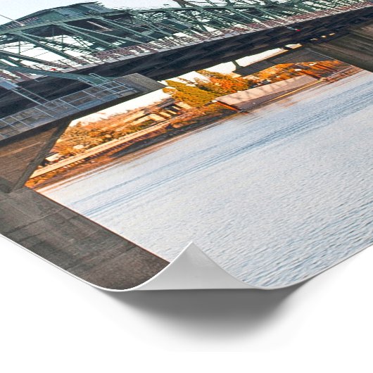 Hawthorne Bridge Portland overdag Poster (Hoek)