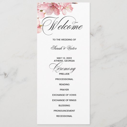 Hawthorne Calligraphy double side program card  Programmakaart (Voorkant)