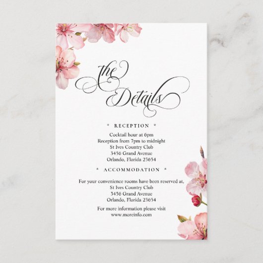 Hawthorne Calligraphy QR Code Enclosure Card Informatiekaartje (Voorkant)