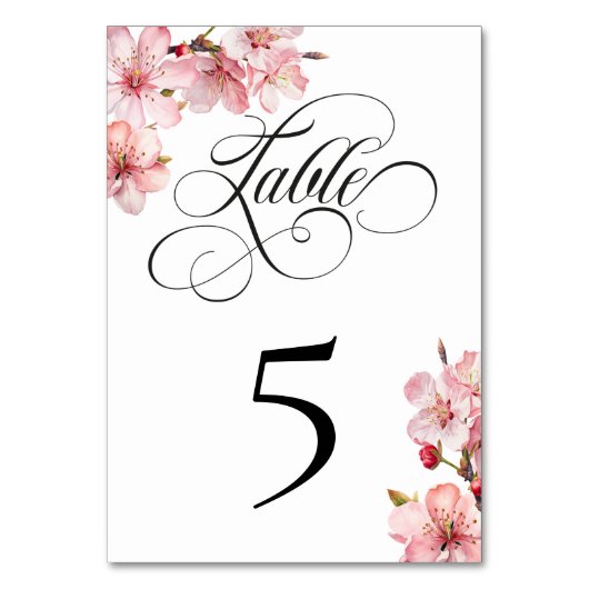 Hawthorne Calligraphy Table Number Card Kaart (Voorkant)