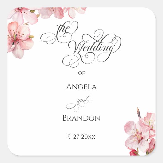 Hawthorne Calligraphy  Vierkante Sticker (Voorkant)