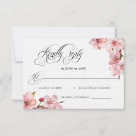 Hawthorne Calligraphy Wedding Kindly Reply card RSVP Kaartje