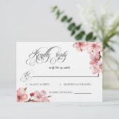 Hawthorne Calligraphy Wedding Kindly Reply card RSVP Kaartje (Staand voorkant)