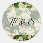 Hawthron Blossom Ronde Sticker (Voorkant)