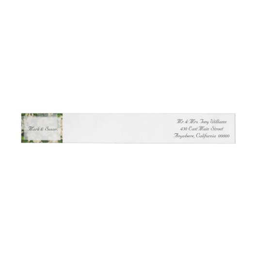 Hawthron Blossom Wedding Wrap Around Label Omwikkelbaar Adreslabel (Individueel)
