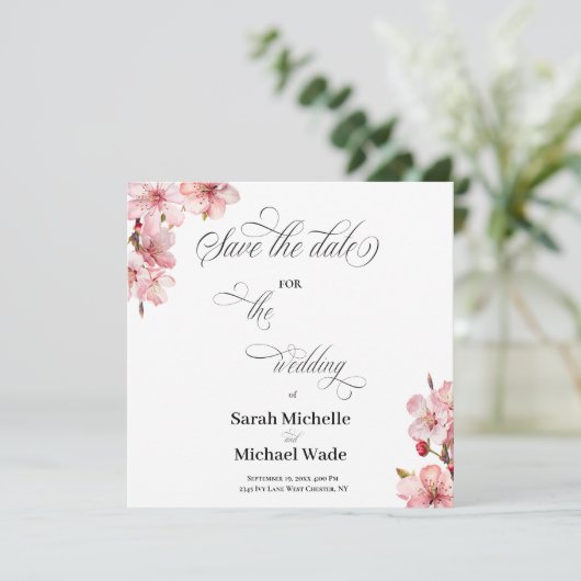 Hawthrone Calligraphy Script Save the date (Staand voorkant)