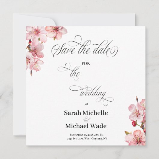 Hawthrone kalligrafie script save the date (Voorkant)