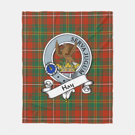 Hay Ancient Clan Badge Tartan Pset Fleece Deken (Voorkant)