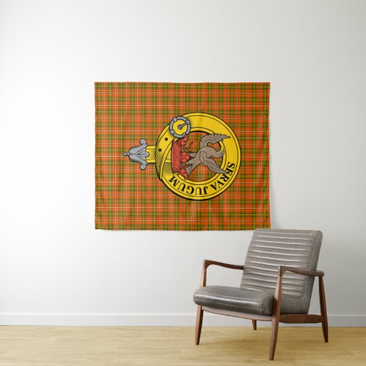 Hay Ancient Tartan Clan Badge Tapestry Wandkleed (In Situ (horizontaal))