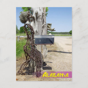 Hay Bale Art - Iron Woman Mailbox Briefkaart
