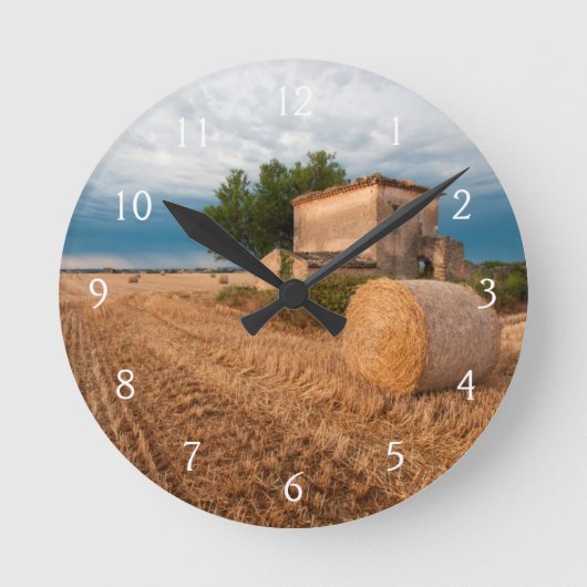 Hay bale in Provence veld Ronde Klok (Voorkant)
