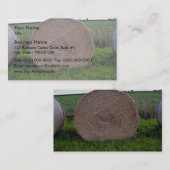 Hay bale rolt in een groen veld visitekaartje (Voorkant / Achterkant)