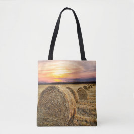 Hay Bales Boerderij Ranch Sunset Canvas tas