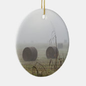 Hay Bales in de mist Keramisch Ornament (Rechts)