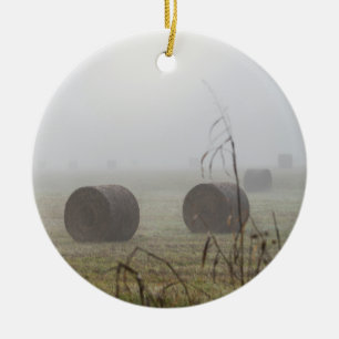 Hay Bales in de mist Keramisch Ornament