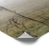 Hay Bales in de mist Poster (Hoek)