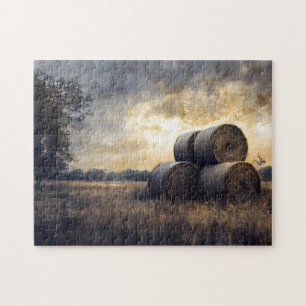 Hay Bales in het veld Vintage Legpuzzel