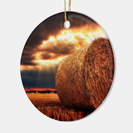 Hay Bales Keramisch Ornament (Links)