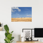 Hay Bales on Field Poster (Thuiskantoor)