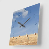 Hay Bales op het veld Vierkante Klok (Hoek)