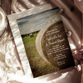 Hay Bales Ranch Wedding Kaart