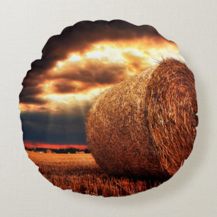 Hay Bales Rond Kussen