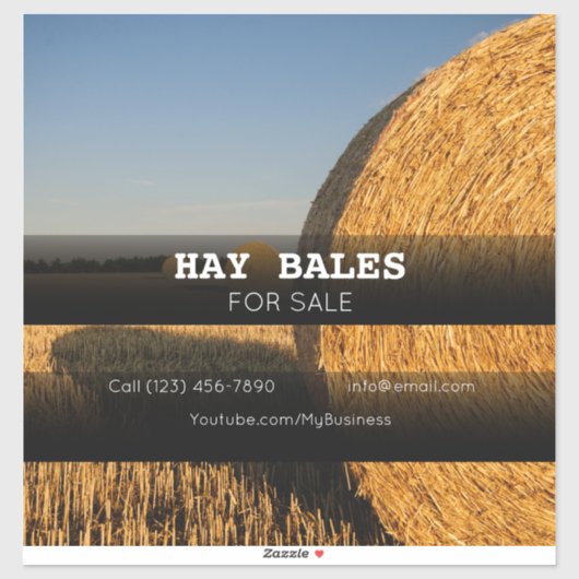 Hay Bales Sale Company Vehicle Adverteren Sticker (Vel)