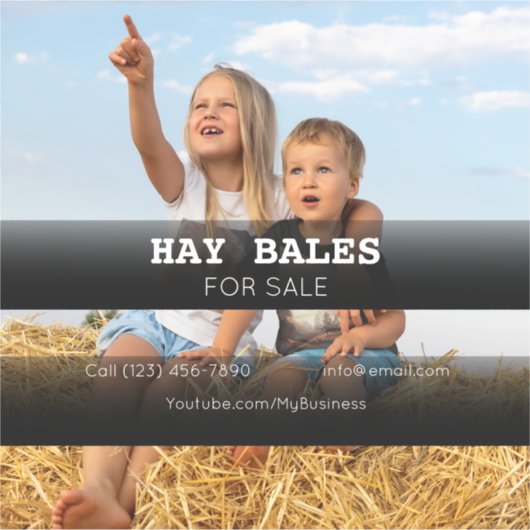 Hay Bales Sale Company Vehicle Adverting Sticker (Voorkant)