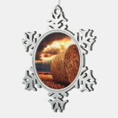 Hay Bales Tin Sneeuwvlok Ornament (Rechts)