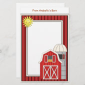 Hay Barn Agriculture Theme Kinder Writers Paper Briefpapier (Voorkant / Achterkant)