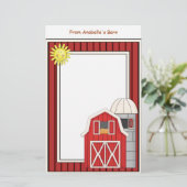 Hay Barn Agriculture Theme Kinder Writers Paper Briefpapier (Staand voorkant)