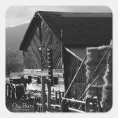 Hay Barn Vierkante Sticker (Voorkant)