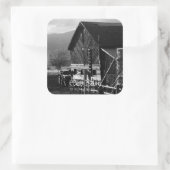 Hay Barn Vierkante Sticker (Tas)