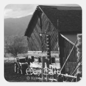 Hay Barn Vierkante Sticker (Voorkant)