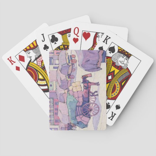 Hay Carts, Cumberland Market (olie op doek) Speelkaarten (Achterkant)