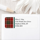 Hay Clan Rood en Groen Schots Tartan Etiket (Insitu)