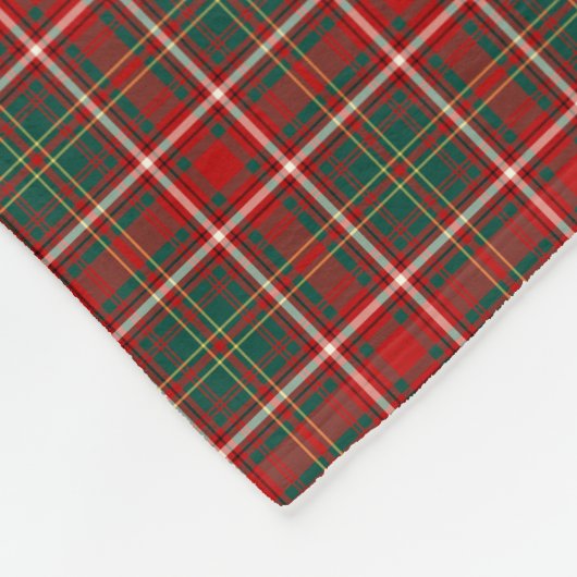 Hay Clan Rood, Groen, en Witte Tartan Fleece Deken (Hoek)