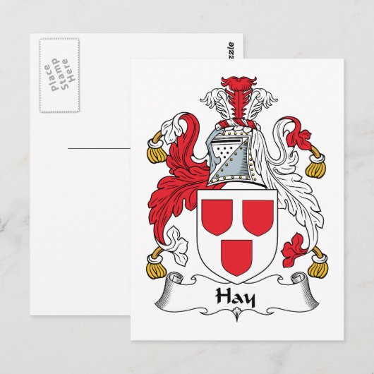 Hay Family Crest Briefkaart (Voorkant / Achterkant)