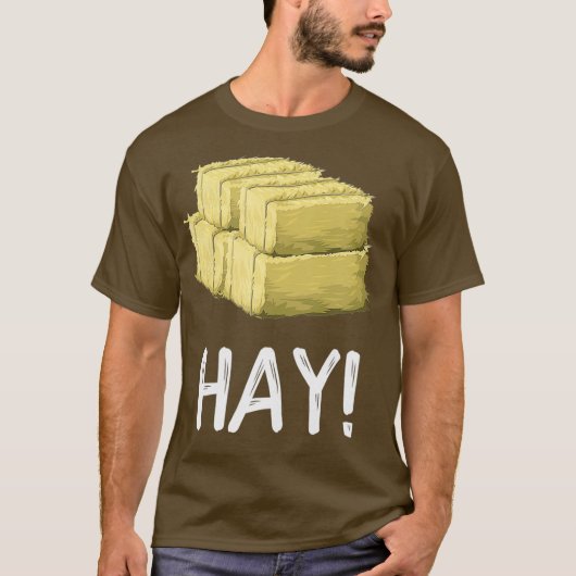 Hay Funny Farming Bale van Hay T-shirt (Voorkant)