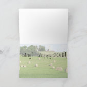 "Hay! Gelukkig 20ste!" wenskaart met Hay Bales Kaart (Binnen)
