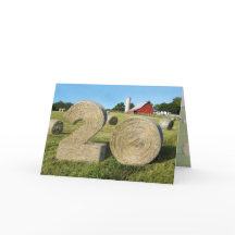 "Hay! Gelukkig 20ste!" wenskaart met Hay Bales